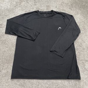 Head Performance Tennis Active Long Sleeve Shirt Mens Medium Black Stretch Tee